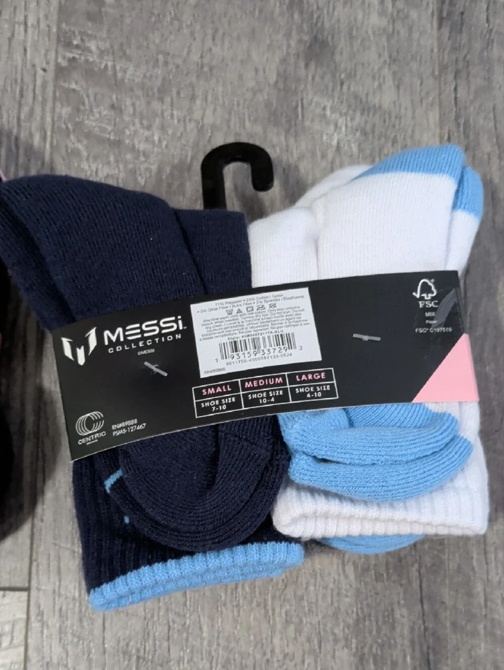 MESSI Collection Kids Socks - Set Of Crew And Ankle 6packs. Kids Shoe Size 7-10.